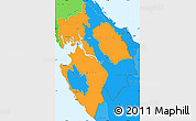 Political Simple Map of Darien, political shades outside