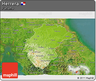 Physical 3D Map of Herrera, satellite outside
