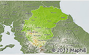 Physical 3D Map of Herrera, semi-desaturated