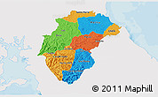 Political 3D Map of Herrera, single color outside