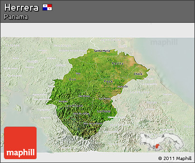 Satellite 3D Map of Herrera, lighten