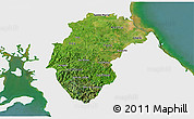 Satellite 3D Map of Herrera, single color outside