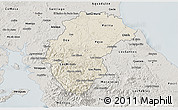 Shaded Relief 3D Map of Herrera, semi-desaturated