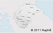 Silver Style 3D Map of Herrera, single color outside