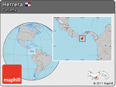 Gray Location Map of Herrera