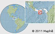 Savanna Style Location Map of Herrera, highlighted country, hill shading
