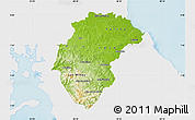 Physical Map of Herrera, single color outside