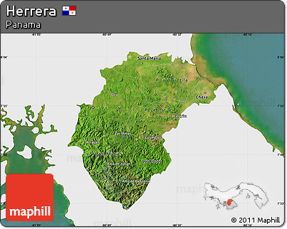 Satellite Map of Herrera, single color outside