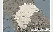Shaded Relief Map of Herrera, darken