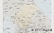 Shaded Relief Map of Herrera, semi-desaturated