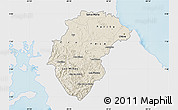 Shaded Relief Map of Herrera, single color outside