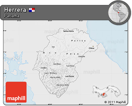 Silver Style Map of Herrera, single color outside