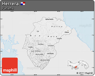 Silver Style Map of Herrera, single color outside