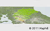 Physical Panoramic Map of Herrera, semi-desaturated