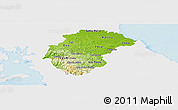 Physical Panoramic Map of Herrera, single color outside