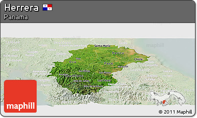 Satellite Panoramic Map of Herrera, lighten