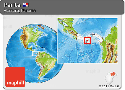 Physical Location Map of Parita, highlighted country, highlighted parent region