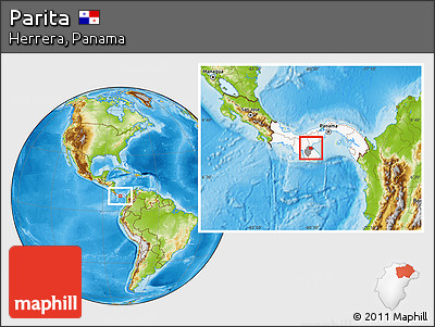 Physical Location Map of Parita, highlighted country, highlighted parent region