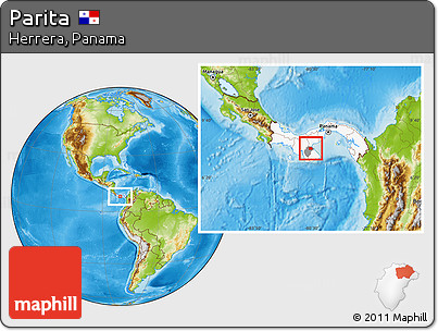 Physical Location Map of Parita, highlighted country, highlighted parent region