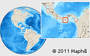 Shaded Relief Location Map of Parita, highlighted parent region