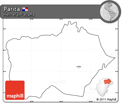 Blank Simple Map of Parita, cropped outside