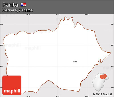 Classic Style Simple Map of Parita, cropped outside