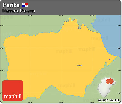 Savanna Style Simple Map of Parita, single color outside