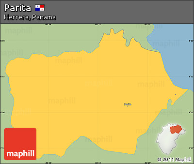 Savanna Style Simple Map of Parita, single color outside