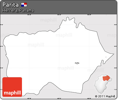 Silver Style Simple Map of Parita, cropped outside