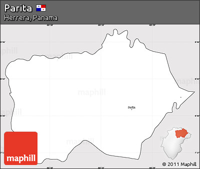 Silver Style Simple Map of Parita, cropped outside