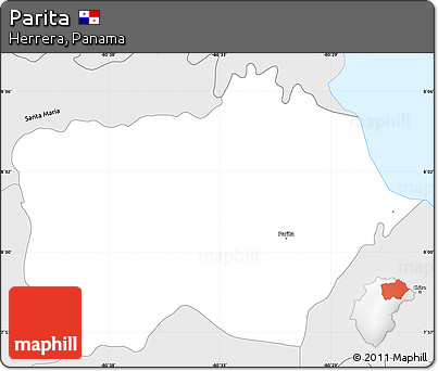 Silver Style Simple Map of Parita