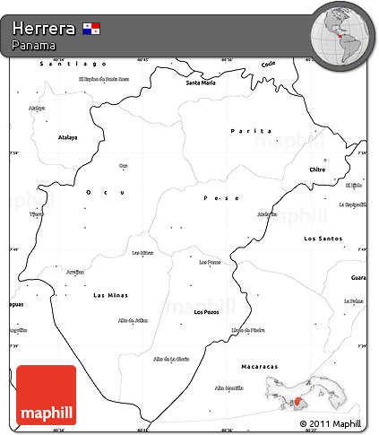 Blank Simple Map of Herrera