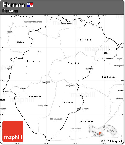 Blank Simple Map of Herrera