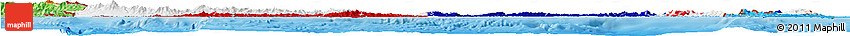 Flag Horizon Map of Panama, political outside, flag rotated