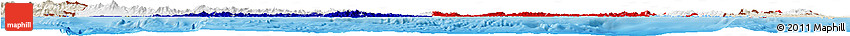 Flag Horizon Map of Panama, shaded relief outside, bathymetry sea, flag centered