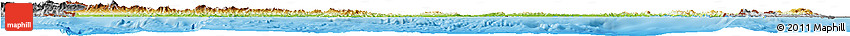 Physical Horizon Map of Panama, desaturated, land only