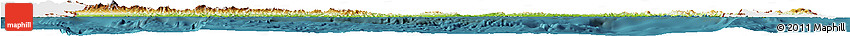 Physical Horizon Map of Panama, single color outside, satellite sea