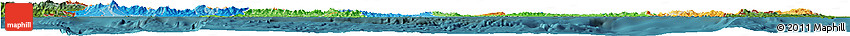 Political Horizon Map of Panama, satellite outside