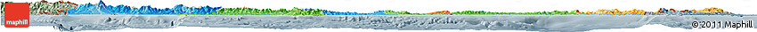 Political Horizon Map of Panama, semi-desaturated