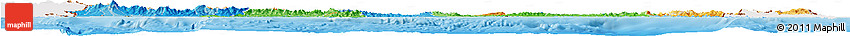 Political Horizon Map of Panama, single color outside, shaded relief sea