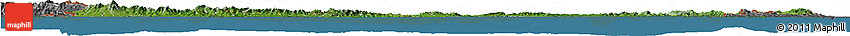 Satellite Horizon Map of Panama, desaturated, land only
