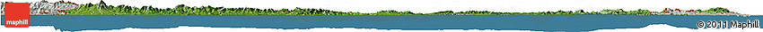 Satellite Horizon Map of Panama, lighten, semi-desaturated, land only