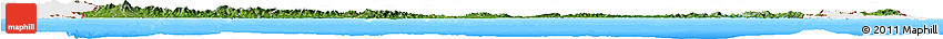 Satellite Horizon Map of Panama, single color outside, bathymetry sea