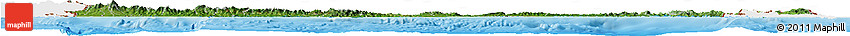 Satellite Horizon Map of Panama, single color outside, shaded relief sea