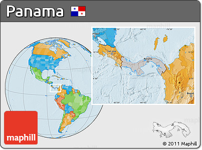 Gray Location Map of Panama, political outside