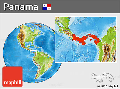 Physical Location Map of Panama