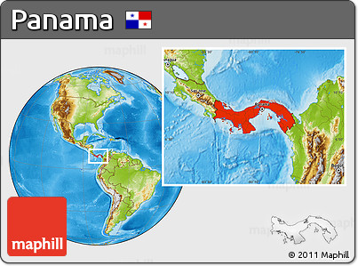 Physical Location Map of Panama