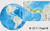 Physical Location Map of Panama, lighten, semi-desaturated, land only