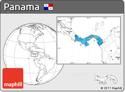 Political Location Map of Panama, blank outside