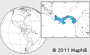 Political Location Map of Panama, blank outside